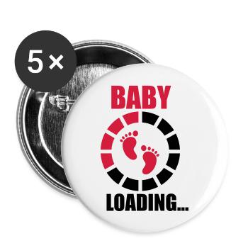 Baby loading - Buttons groß 56 mm (5er Pack) - Weiß - Vorne