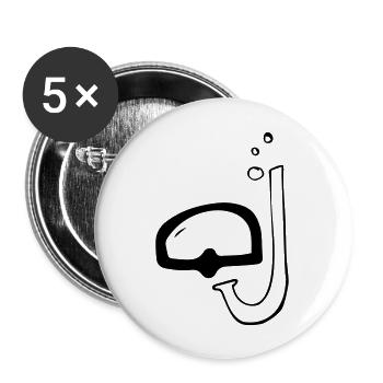 Taucherbrille Schnorchel,Sommer,Meer,unter Wasser, - Buttons groß 56 mm (5er Pack) - Weiß - Vorne