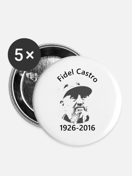 fidelcastro2 - Buttons groß 56 mm (5er Pack) - Weiß