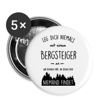 Bergsteiger - Buttons groß 56 mm (5er Pack) - Weiß - Vorne