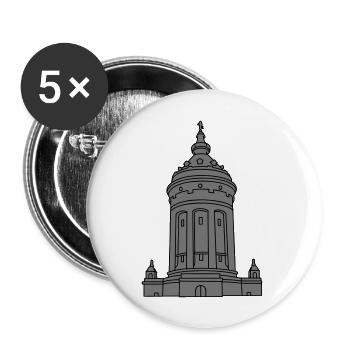 Wasserturm Mannheim 2 - Buttons groß 56 mm (5er Pack) - Weiß - Vorne