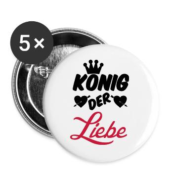 König der Liebe Paar Valentinstag Geschenk - Buttons groß 56 mm (5er Pack) - Weiß - Vorne