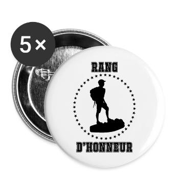 Rang d'honneur - Lot de 5 grands badges (56 mm) - blanc - Devant