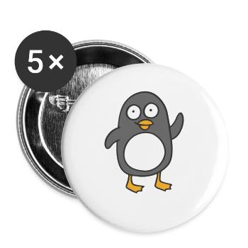 manchot - Lot de 5 grands badges (56 mm) - blanc - Devant