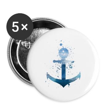 Anker - Buttons groß 56 mm (5er Pack) - Weiß - Vorne