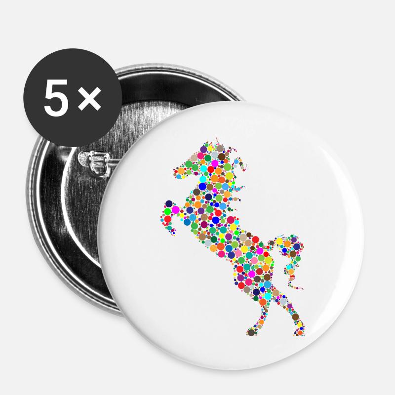 horse - Buttons large 2.2''/56 mm (5-pack) - white