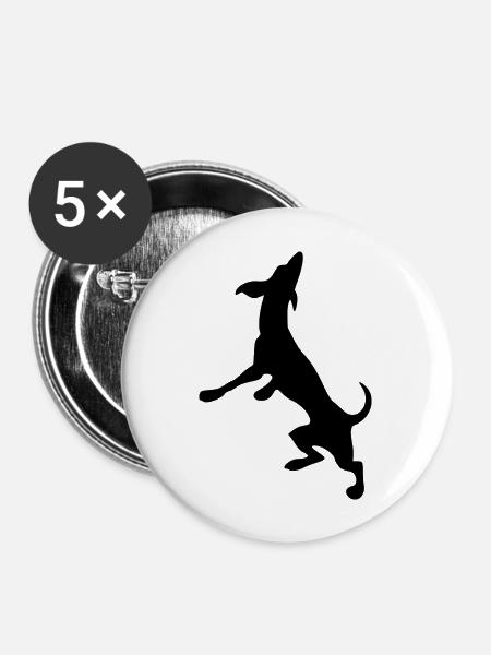 dog82 - Buttons groß 56 mm (5er Pack) - Weiß