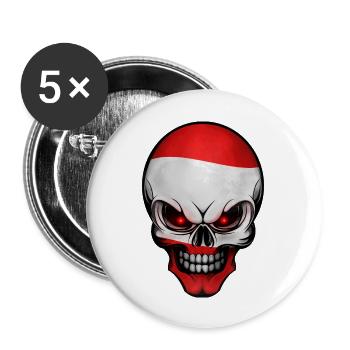Skull Austria - Buttons large 2.2''/56 mm (5-pack) - white - Front