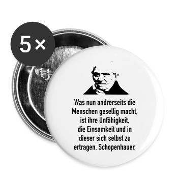 Schopenhauer: Was nun andrerseits die Menschen ge - Buttons groß 56 mm (5er Pack) - Weiß - Vorne