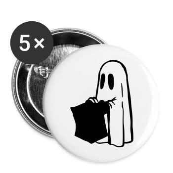 Halloween - Buttons groß 56 mm (5er Pack) - Weiß - Vorne