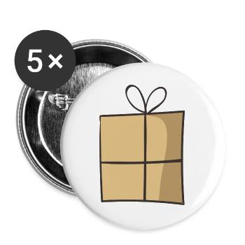 present 3 - Lot de 5 grands badges (56 mm) - blanc - Devant