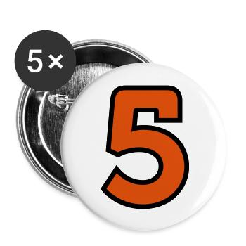 Sport Number 5 Five - Buttons large 2.2''/56 mm (5-pack) - white - Front
