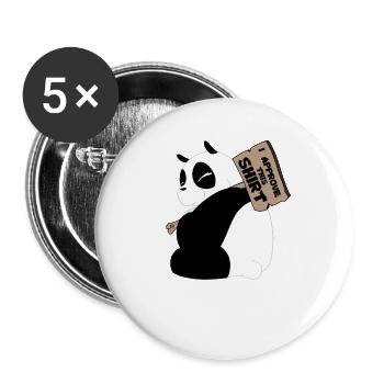 panda cool - Lot de 5 grands badges (56 mm) - blanc - Devant