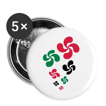 Croix du Pays Basque - Lot de 5 grands badges (56 mm) - blanc - Devant