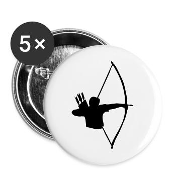 archer medieval bowman by patjila - Buttons large 2.2''/56 mm (5-pack) - white - Front