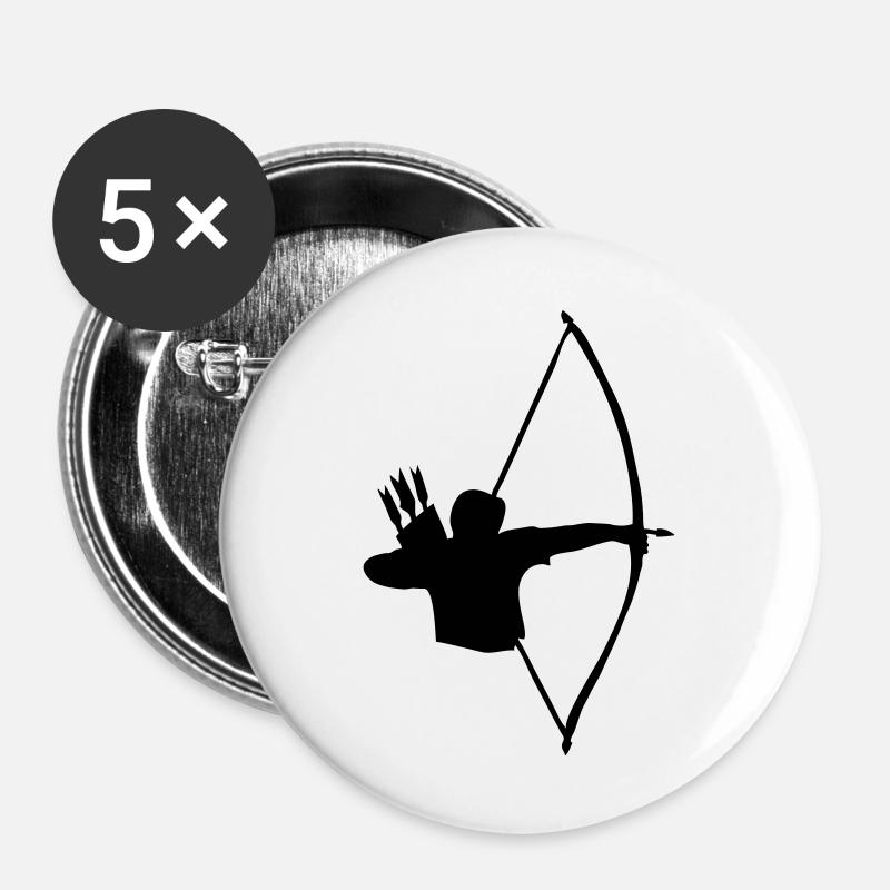 archer medieval bowman by patjila - Buttons large 2.2''/56 mm (5-pack) - white