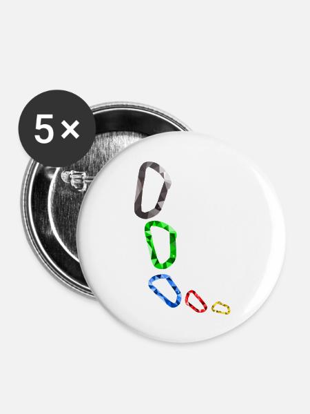 Karabiner - Buttons groß 56 mm (5er Pack) - Weiß