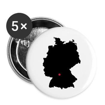 Germany Stuttgart Würzburg - Buttons large 2.2''/56 mm (5-pack) - white - Front
