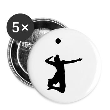 Volleyball serve - Buttons large 2.2''/56 mm (5-pack) - white - Front