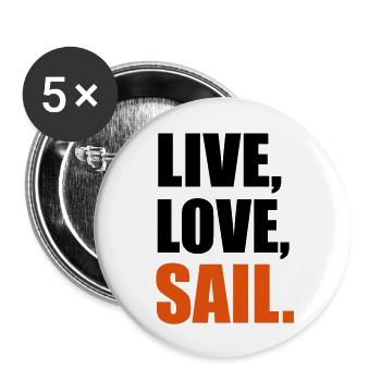 segeln - Buttons groß 56 mm (5er Pack) - Weiß - Vorne