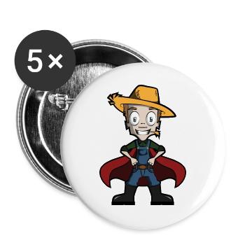 Laughing farmer - Buttons large 2.2''/56 mm (5-pack) - white - Front