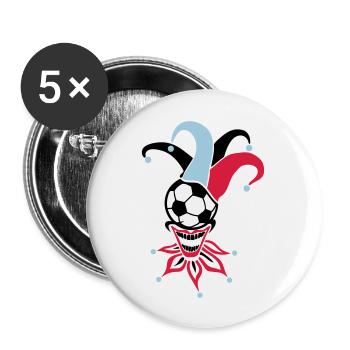 football joker ball sport - Buttons large 2.2''/56 mm (5-pack) - white - Front