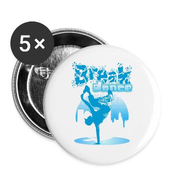 Ville breakdance - Lot de 5 grands badges (56 mm) - blanc - Devant