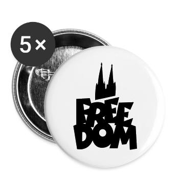 FREEDOM Köln Kölner Dom - Buttons groß 56 mm (5er Pack) - Weiß - Vorne