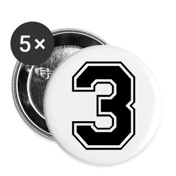 drei - Buttons groß 56 mm (5er Pack) - Weiß - Vorne