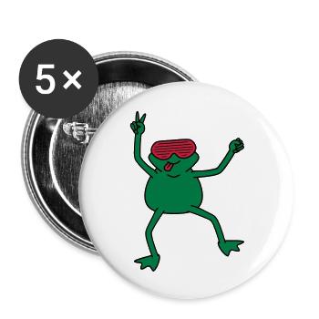 funky_frog - Lot de 5 grands badges (56 mm) - blanc - Devant