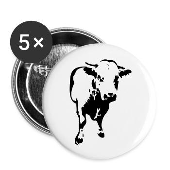 vache cow 31122 - Lot de 5 grands badges (56 mm) - blanc - Devant