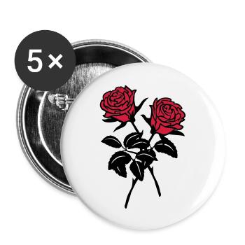 Rosen - Buttons groß 56 mm (5er Pack) - Weiß - Vorne