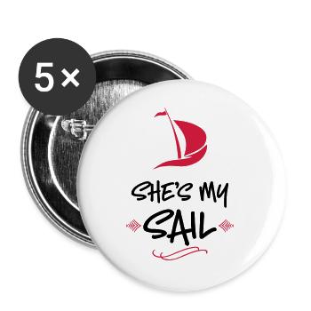 wedding - Buttons large 2.2''/56 mm (5-pack) - white - Front