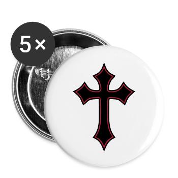 Gothic Cross__V004 - Buttons groß 56 mm (5er Pack) - Weiß - Vorne