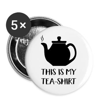 tea shirt - Lot de 5 grands badges (56 mm) - blanc - Devant