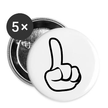 Finger-wagging - Buttons large 2.2''/56 mm (5-pack) - white - Front