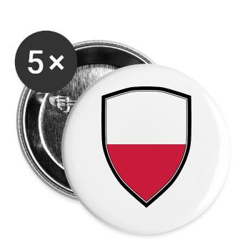POLAND CREST FLAG FLAG - Buttons large 2.2''/56 mm (5-pack) - white - Front