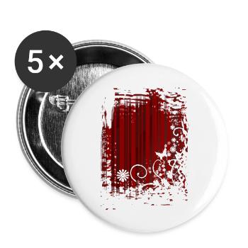 fond rotes_muster - Lot de 5 grands badges (56 mm) - blanc - Devant