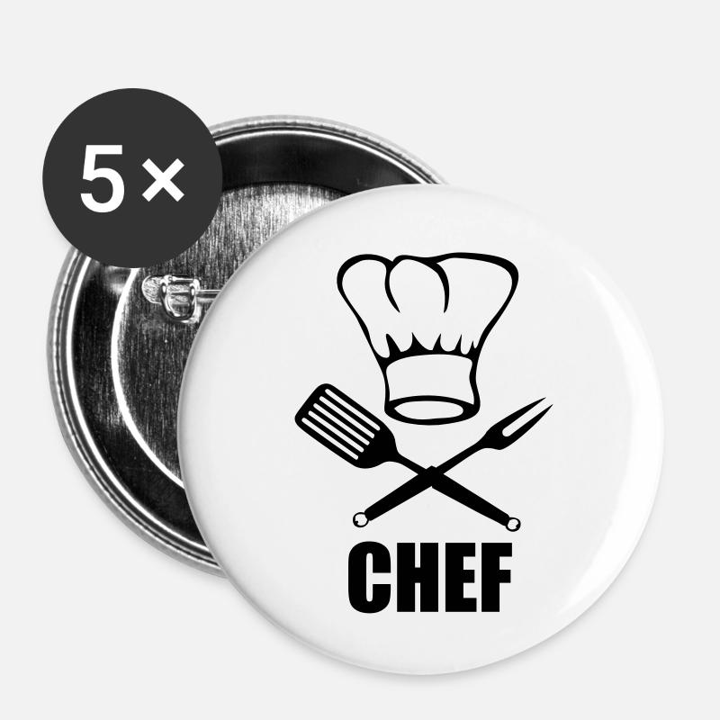 Chef - Buttons large 2.2''/56 mm (5-pack) - white