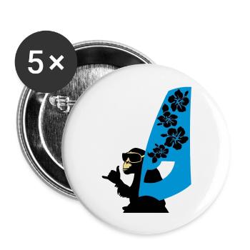 windsurfer - Buttons groß 56 mm (5er Pack) - Weiß - Vorne