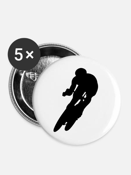 Rennrad - Buttons groß 56 mm (5er Pack) - Weiß