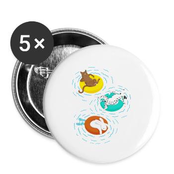 Chill Out - Buttons groß 56 mm (5er Pack) - Weiß - Vorne