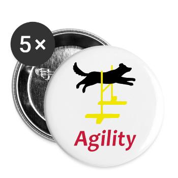 Agility Hürde Vektor - Buttons groß 56 mm (5er Pack) - Weiß - Vorne