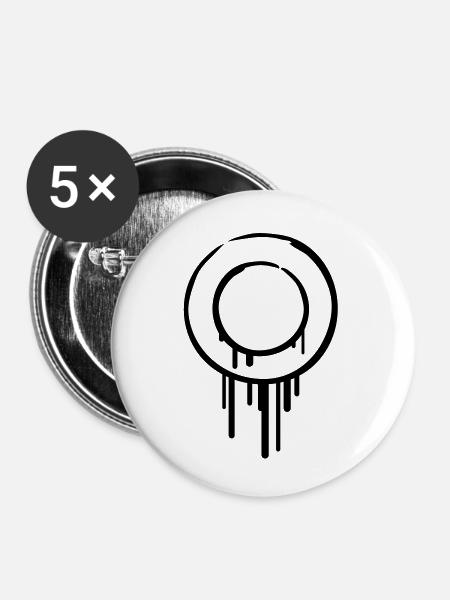circle_rings_graffiti - Buttons groß 56 mm (5er Pack) - Weiß