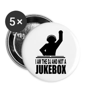 i am the dj and not a jukebox - Buttons groß 56 mm (5er Pack) - Weiß - Vorne