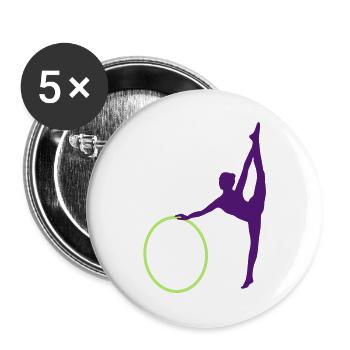 Gymnastique rythmique - Lot de 5 grands badges (56 mm) - blanc - Devant