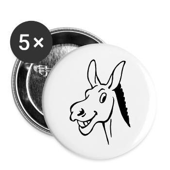Âne - Lot de 5 grands badges (56 mm) - blanc - Devant