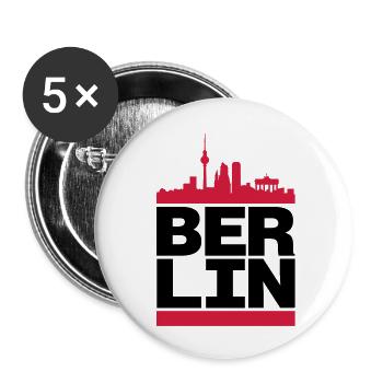 Berlin City - Buttons groß 56 mm (5er Pack) - Weiß - Vorne