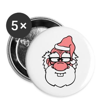 christmas santa claus nicholas santa c - Buttons large 2.2''/56 mm (5-pack) - white - Front