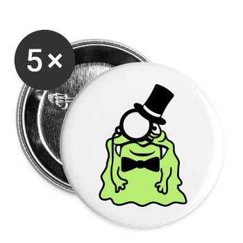 Monsieur messieurs cylindre monocle riche glibber - Lot de 5 grands badges (56 mm) - blanc - Devant